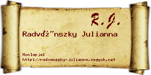 Radvánszky Julianna névjegykártya