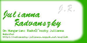 julianna radvanszky business card